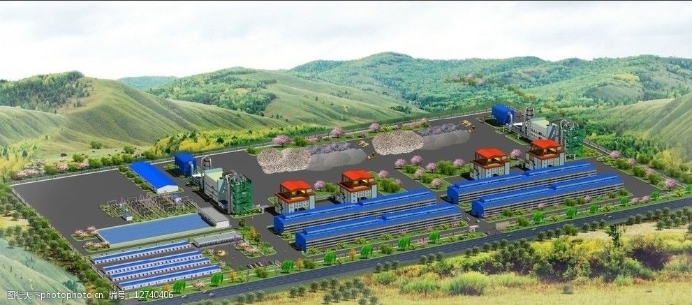 礦山與建筑設備及其零部件在冶煉廠鳥瞰圖中的體現